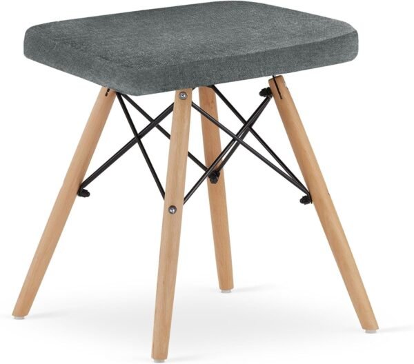 Hocker - Grauer Stoff 1 er-Set