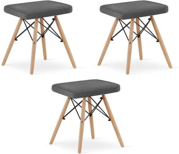 Hocker - graues 3 er-Set