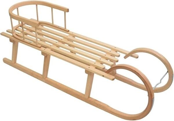 Best for Kids – Holzschlitten | Hörnerrodel 120 cm mit Rückenlehne | Hörnerschlitten | Schlitten Kinder Holz | Kinderschlitten aus Holz | Perfekt für Winterabenteuer bis 200 kg