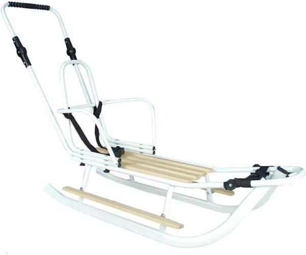 Schlitten Speedy mit Rückenlehne höhenverstellbarem Schiebegriff