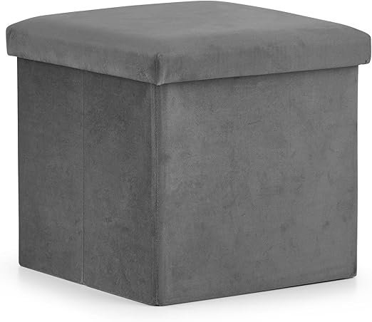 Best For Home Großer grauer Pouffe – Stilvoller Hocker, 1 Stück, ideal für die Wohnzimmerdekoration