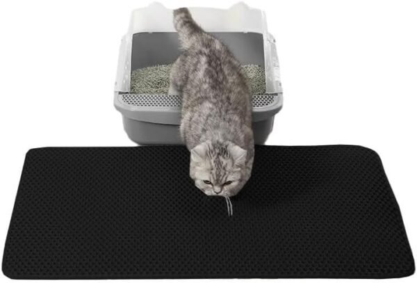 Katzenklo-Matte – Rutschfeste Katzenstreu-Matte zum Auffangen von Streu und Schmutz, leicht zu reinigen, schützt Ihren Boden effektiv