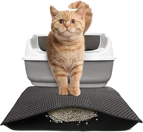 Best For Home Katzenklo-Matte 60x45 cm – Rutschfeste, strapazierfähige Streufangmatte für sauberes Katzenklo und hygienischen Boden