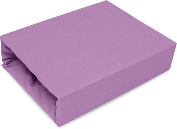 Best for Kids Spannbettlaken Spannbetttuch 100% Baumwolle Jersey in 22 Farben und 9 Größen (120x200, Violett)