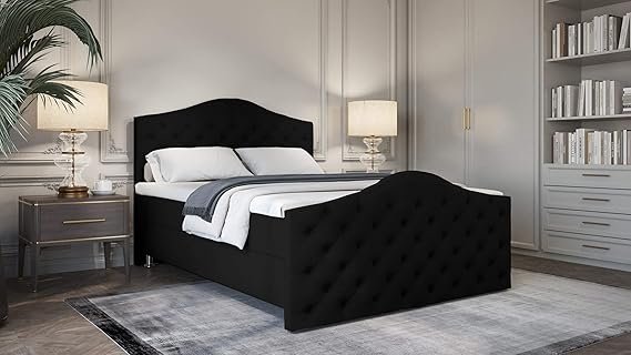 Roma Boxspringbett | Bonellfederkern inkl. 7-Zonen Topper T-30 | Boxspringbett mit Bettkasten | Polsterbett | Boxspringbett mit Matratze | Bettkastenbett mit Lieferung und Montage