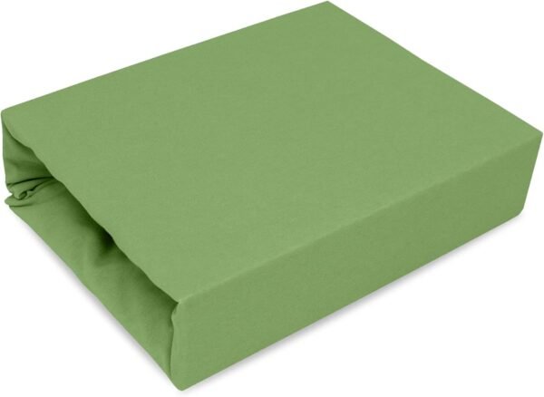 Best for Kids Spannbettlaken Spannbetttuch 100% Baumwolle Jersey in 22 Farben und 9 Größen (200x220, Grüner Apfel)