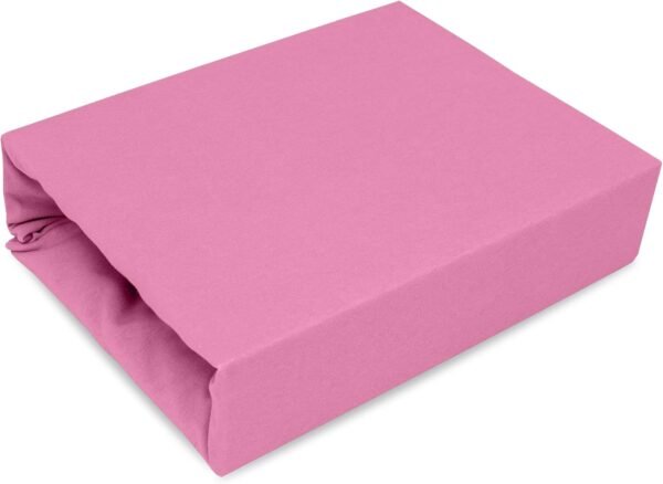 SPANNBETTLAKEN SPANNBETTUCH MIT NEUSTER Technik HERGESTELLT BETTLAKEN MIT Gummizug Jersey 22 Farben UND 9 GRÖßEN (70x160, Rosa)