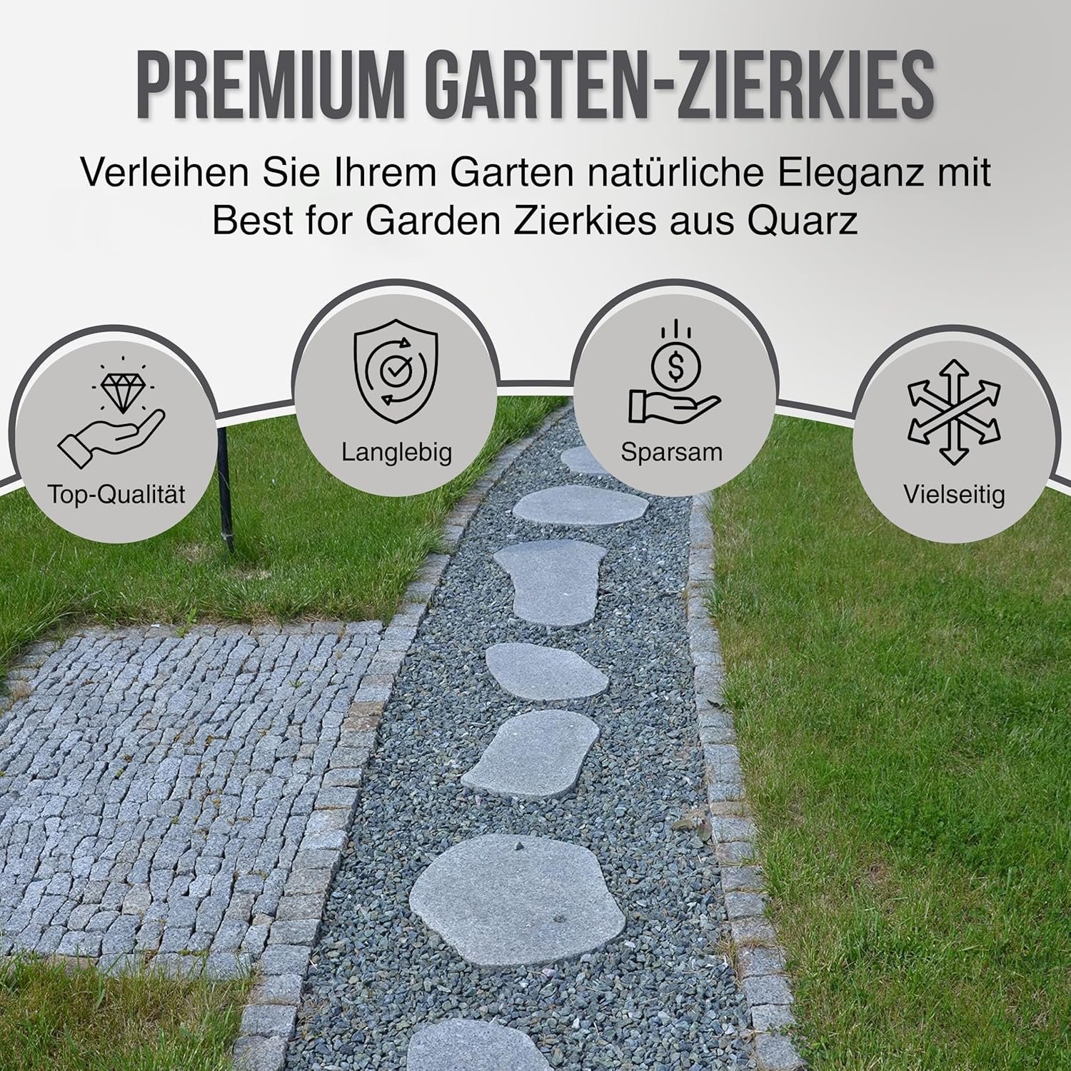 4myBaby GmbH Best for Garden Granit Ziersplitt schwarz 16-22 mm umweltfreundlich klein Kies Splitt Natur bunt für Beete, Wege & Gartenteiche Zierkies 10 kg-500 kg zur Auswahl (10 kg) - Image 2