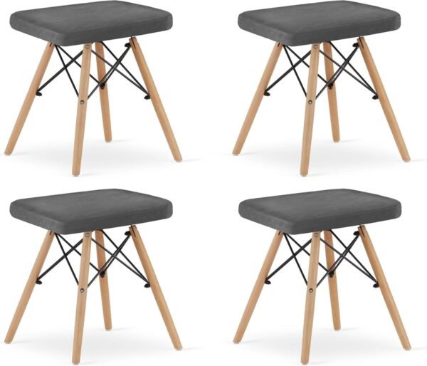 Hocker - graues 4 er-Set