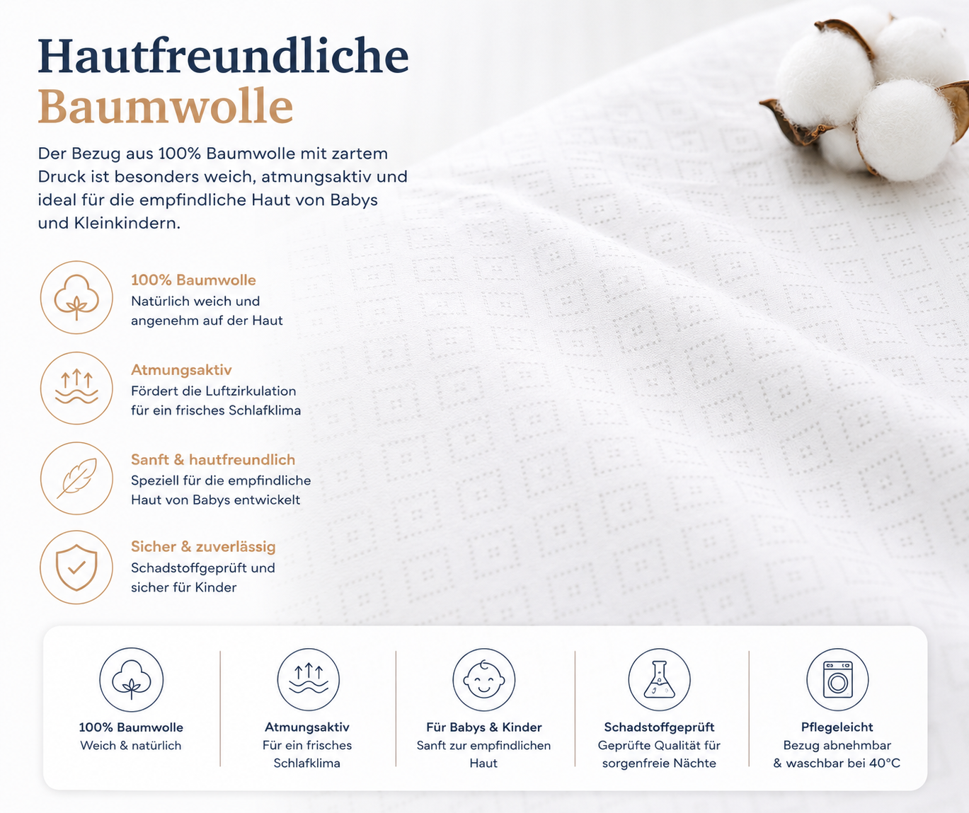 Best For Kids - Matratze Maxi 60x120 Kaltschaummatratze für Kinder | kindermatratze 100% Polycotton Einfach Waschbarer Bezug | kinderrollmatratze | Tragbar Matratze fur Kider | kindermatratze - Image 5