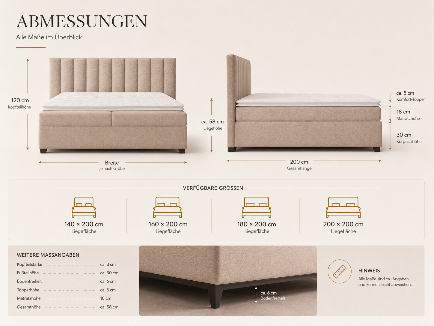 Best For Home Boxspringbett mit Bettkasten Trinity K-10 Bonellfederkern inkl. Topper, mit Lieferung - Image 4