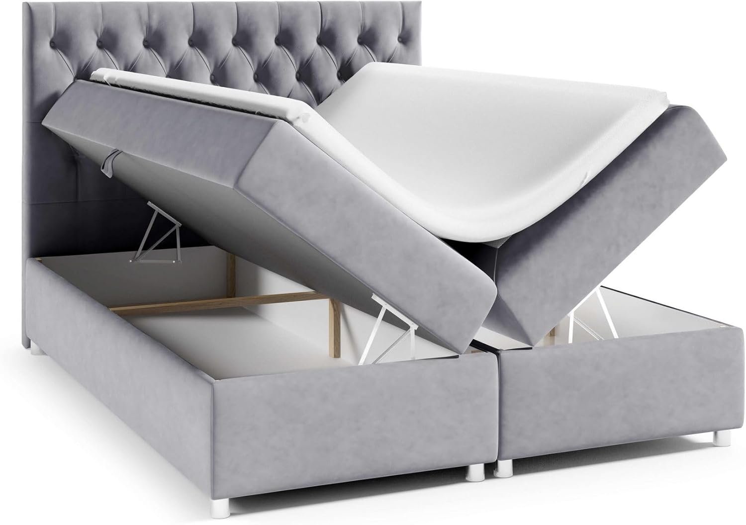 Best For Home Trinity K14 Boxspringbett mit 7-Zonen Bonell-Federkernmatratze & Stauraum – Lieferung bis Bordsteinkante - Image 5