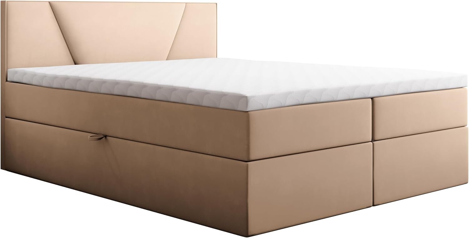 Best For Home Boxspringbett Jubilee 140x200 cm – Elegantes Design, Bonellfederkern & Topper für hohen Schlafkomfort - Image 2