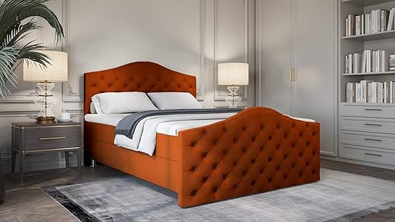 Roma Boxspringbett | Bonellfederkern inkl. 7-Zonen Topper T-30 | Boxspringbett mit Bettkasten | Polsterbett | Boxspringbett mit Matratze | Bettkastenbett mit Lieferung und Montage