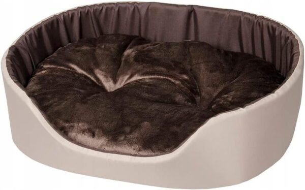 Hundebett Tierbett Katzenbett (Creme-braun, 58x47)