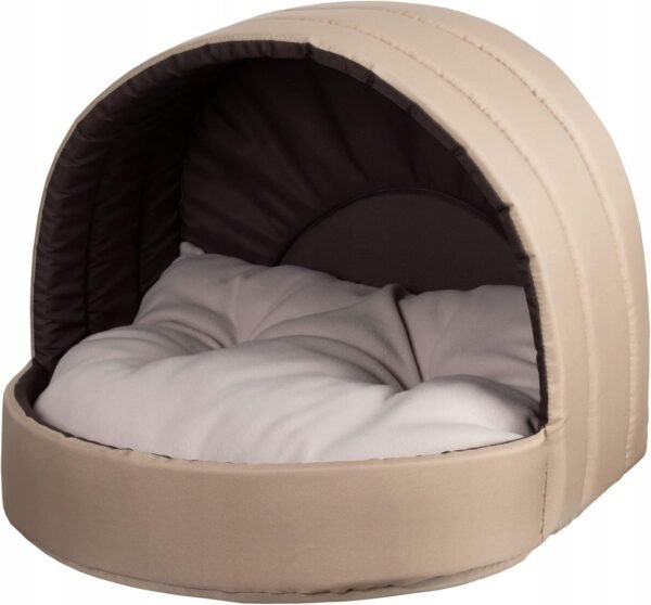 Hundehütte Hundebett Tierbett Katzenbett (Creme, 50x46 cm)