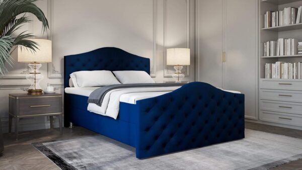 Roma Boxspringbett | Bonellfederkern inkl. 7-Zonen Topper T-30 | Boxspringbett mit Bettkasten | Polsterbett | Boxspringbett mit Matratze | Bettkastenbett mit Lieferung und Montage