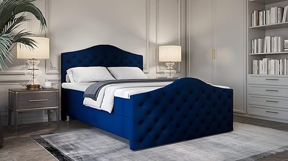 Roma Boxspringbett | Bonellfederkern inkl. 7-Zonen Topper T-30 | Boxspringbett mit Bettkasten | Polsterbett | Boxspringbett mit Matratze | Bettkastenbett mit Lieferung und Montage