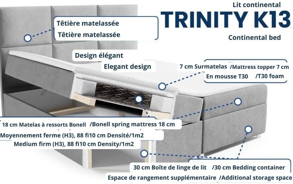 Komfort-Boxspringbett mit Bettkasten, Bonellfederkern und Topper inkl. Aufbau, Lieferung & Altentsorgung - Image 4