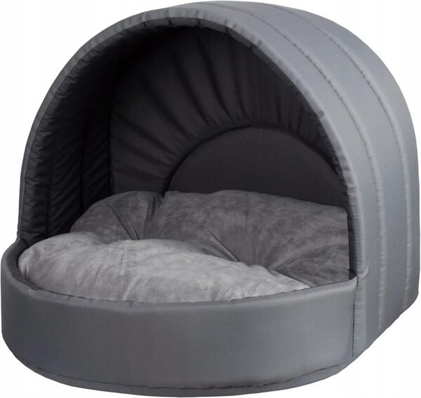 Hundehütte Hundebett Tierbett Katzenbett (Grau, 62x52 cm)