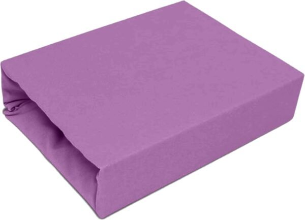 Best for Kids Spannbettlaken Spannbetttuch 100% Baumwolle Jersey in 22 Farben und 9 Größen (180x200, Violett)