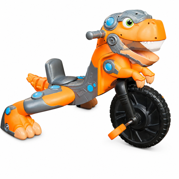 Little Tikes Chompin’ Dino Trike interaktives Dinosaurier-Rutschfahrzeug für Kinder 3+ | Mit Sound & Dino-Roar | verstellbarer Sitz | robustes Trettrike