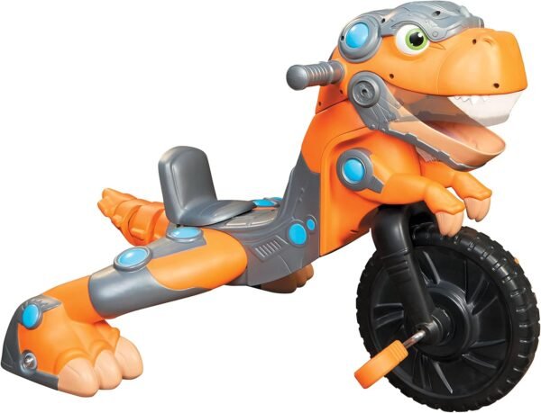 Little Tikes Chompin’ Dino Trike interaktives Dinosaurier-Rutschfahrzeug für Kinder 3+ | Mit Sound & Dino-Roar | verstellbarer Sitz | robustes Trettrike