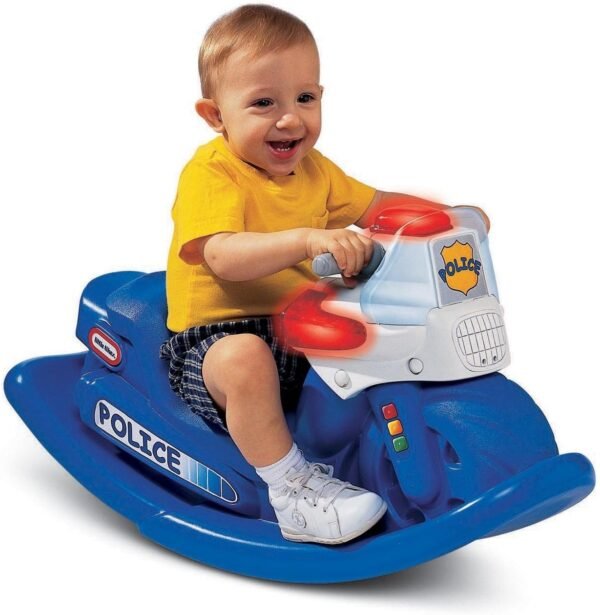 Little Tikes Polizei Wippe Ride-On Spielzeug für Kinder 4+ | Interaktives Licht- & Sound-Dashboard | Sirene, Hupe & Förderung der Motorik