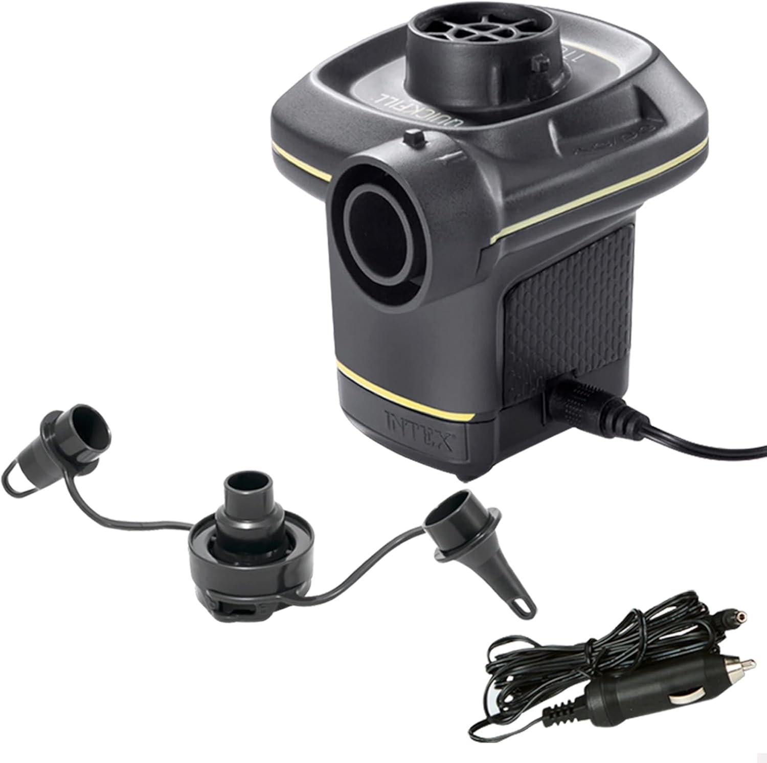 Intex 230V Quick-Fill Elektrische Luftpumpe mit AC/DC Anschluss und 3 Ventiladaptern