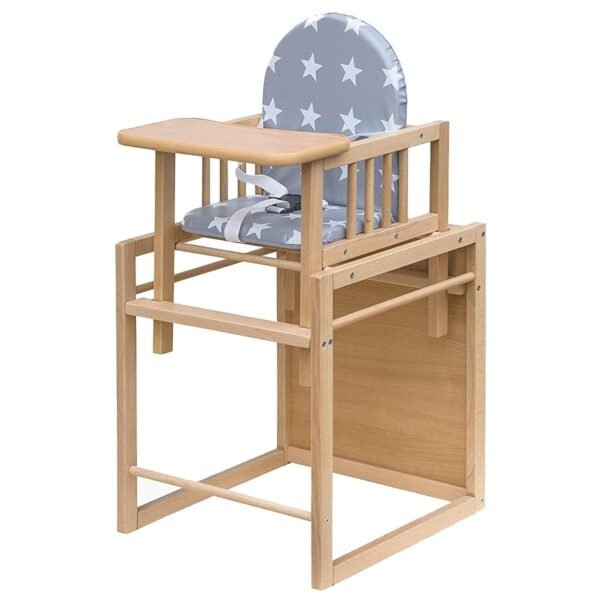 4myBaby GmbH Kombihochstuhl Holz mit Tisch, Kinder Hochstuhl umbaubar für Babys & Kleinkinder