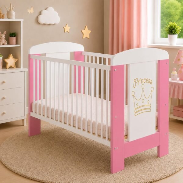 Best For Kids Babybett Komplettset 60x120 cm mit Matratze, Gitterbett höhenverstellbar